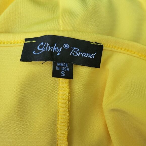 Slinky Brand Yellow Gathered Scoop Neck Tunic Tank Women’s Sz Small Asymmetrical - Picture 9 of 14